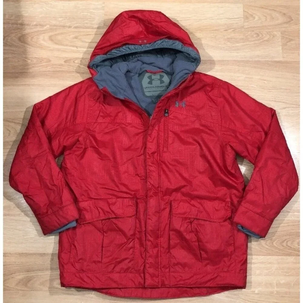 UNDER ARMOUR Winter Jacket Youth Large YLG Red Cold Gear Excellent